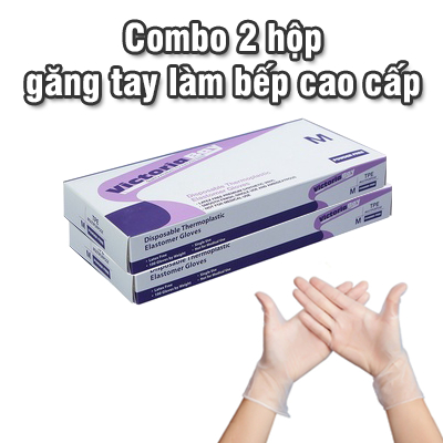 Combo 100 Găng Tay Siêu Dai Victoria Bay,Găng Tay Nấu Ăn Dùng 1 Lần, Chất Liệu TPE siêu tiết kiệm