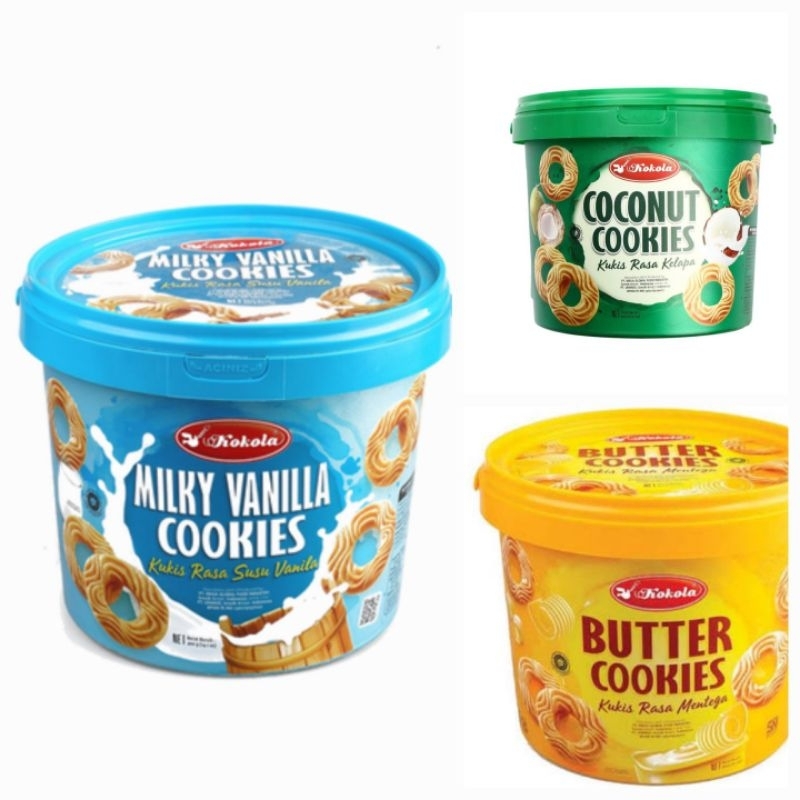 Bánh Quy Nhiều Vị Kokola Butter Cookies | Coconut Cookies | Milky Vanilla Cookies 400g