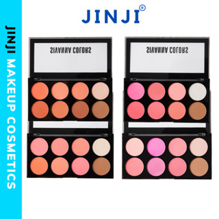Phấn má hồng Sivanna 8 ô gồm Tạo Khối và Bắt Sáng Sivanna Ultra Brush Palette HF319 JINJI