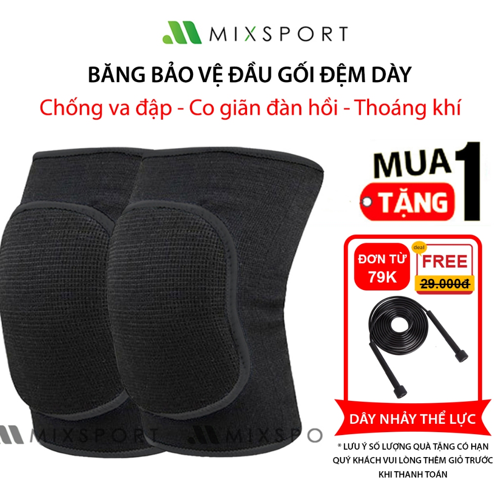 Băng Bảo Vệ Đầu Gối MixSport Có Miếng Đệm Đầu Gối Dày Giúp Hạn Chế Chấn Thương Lên Khớp Gối DBG06