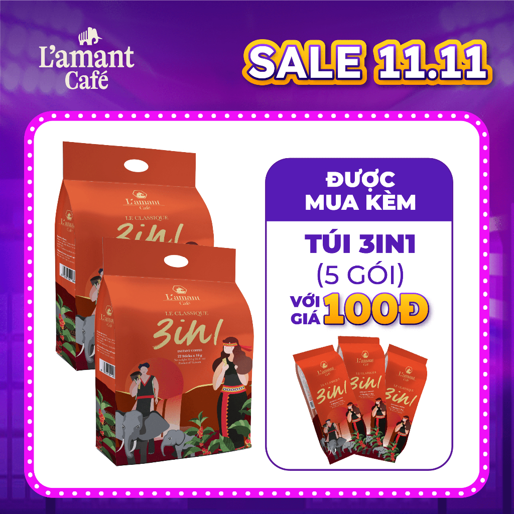 Combo 02 hộp 3IN1 (Túi 352g - 22 gói)