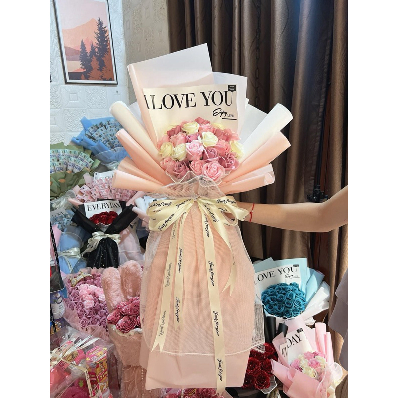 Combo 5 tờ giấy gói 2 mặt hoa kích thước 50cm*50cm