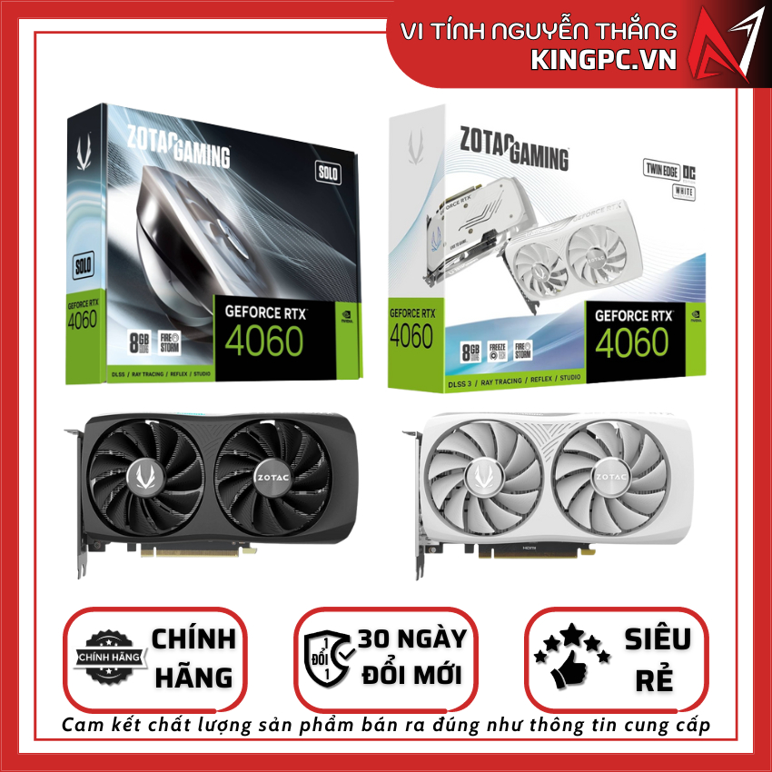 Vga - Card màn hình Zotac Gaming RTX 4060 8GB Twin Edge OC