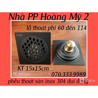 Hố ga thoát nước, phễu thoát sàn inox SUS304 đuôi đồng chống hôi,chống côn trùng,trào ngược