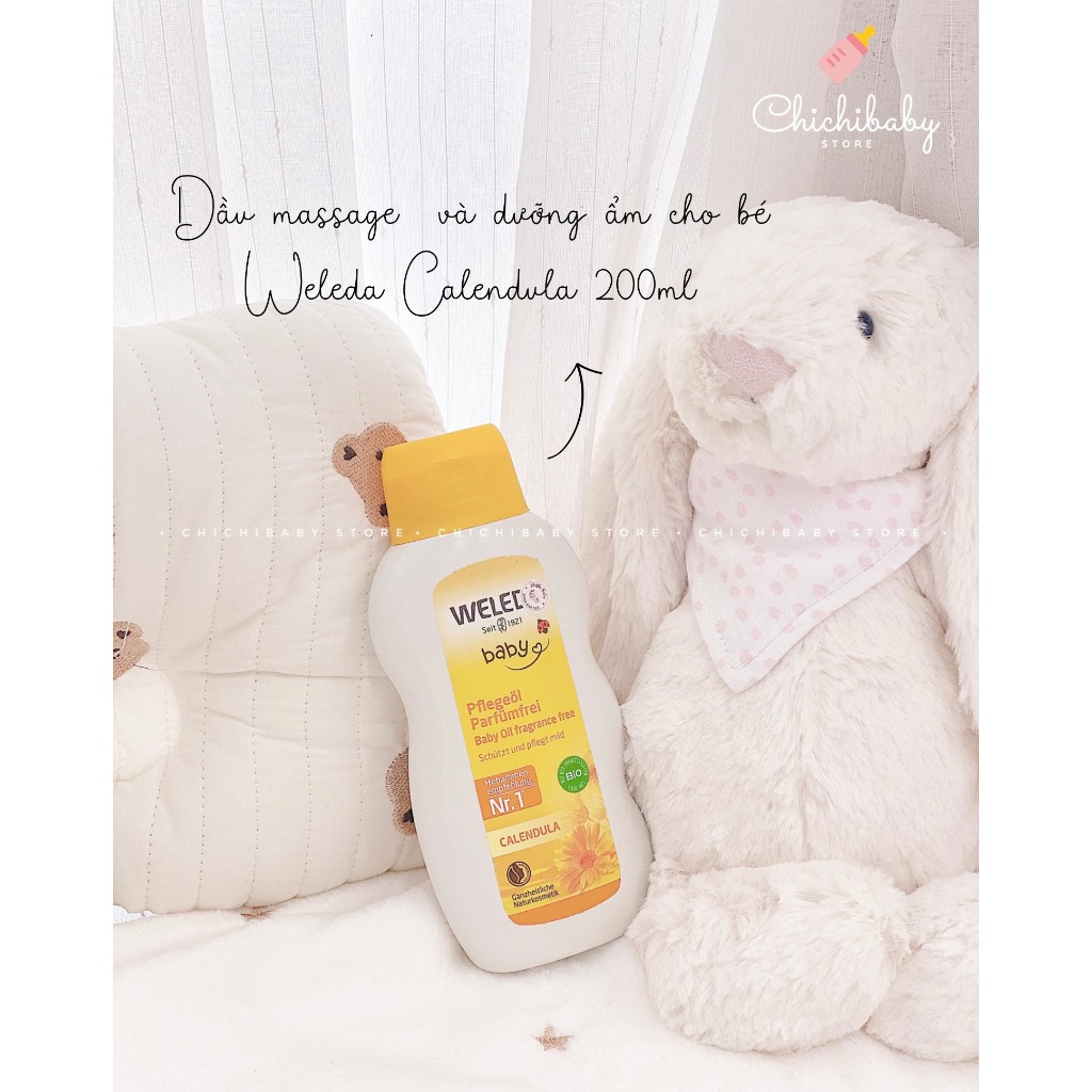 Dầu Massage Dưỡng Ẩm Cho Bé Weleda Calendula 200ml