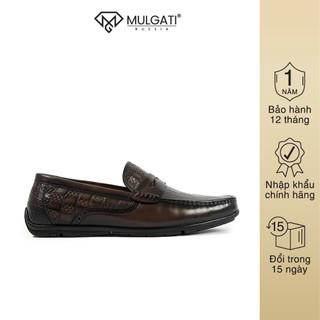 Giày lười nam MULGATI Penny Moccasin da bò cao cấp dập vân da rắn - K2169