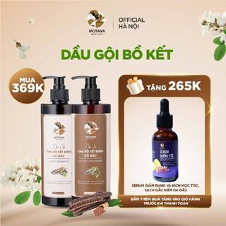 Combo gội xả thảo dược cao bồ kết Motana 500ml, dưỡng tóc suôn mượt, chắc khỏe