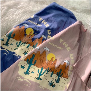 Áo Phông Nam Nữ Cổ Tròn Tay Lỡ Họa Tiết Sa Mạc Sành Điệu Chất Liệu Cotton Khô Siêu Thoáng Mát Thấm Hút Mồ Hôi Siêu Tốt