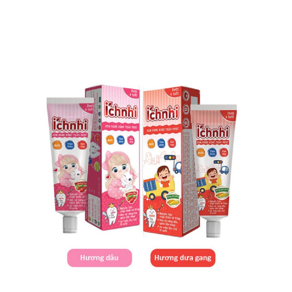 Kem đánh răng thảo dược Ích Nhi tuýp 50g cho bé dưới 6 tuổi bảo vệ răng sữa, ngừa sâu răng cho bé