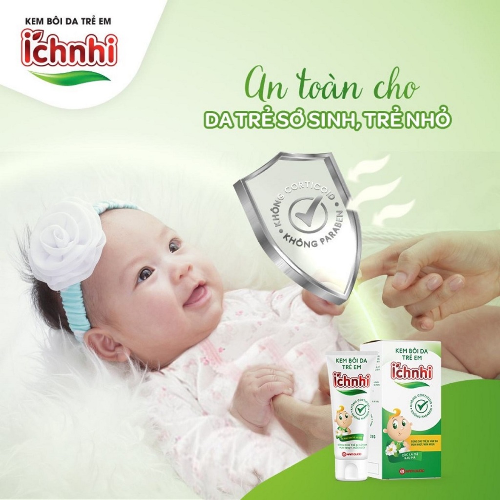 Kem bôi da trẻ em Ích Nhi 20g giúp giảm mẩn ngứa, sưng đỏ, hăm tã, mụn nhọt, rôm sẩy