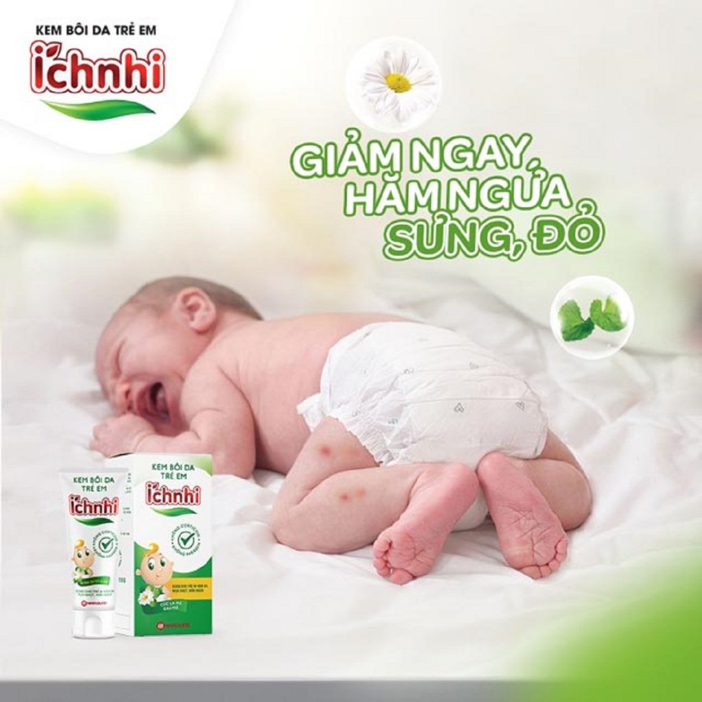 Kem bôi da trẻ em Ích Nhi 20g giúp giảm mẩn ngứa, sưng đỏ, hăm tã, mụn nhọt, rôm sẩy