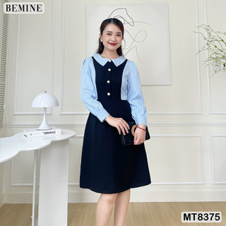 Đầm công sở tay dài đính nút BEMINE MT8375