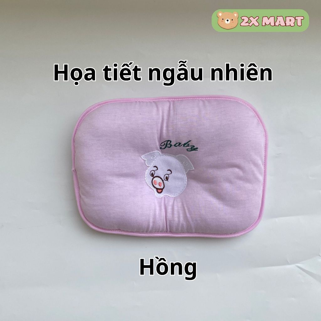 Gối Lõm sơ sinh cho bé Chống Méo đầu vải Bông mềm