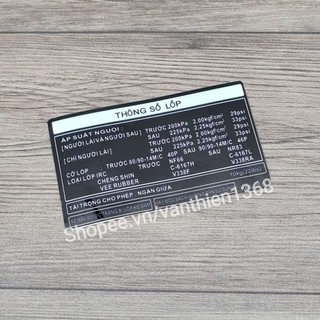 Tem Thông Số Dán Nắp Dè AB VARIO