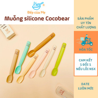 Muỗng thìa silicone Cocobear tập cho bé ăn dặm, muỗng ăn dặm silicone siêu mềm cho bé , Shop Bếp Của Mẹ