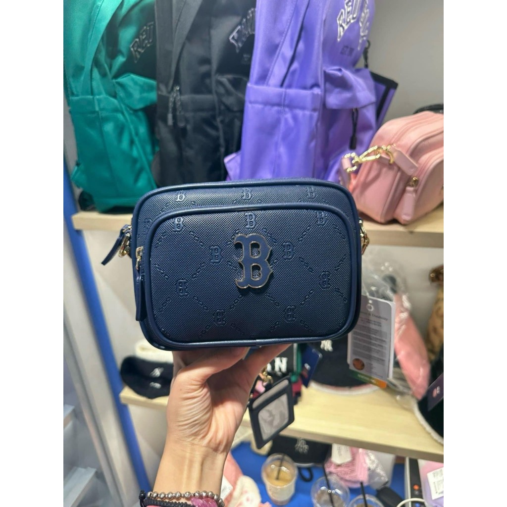 Túi đeo chéo MLB chữ NY dáng vuông dây đeo bản to hot-trend chính hãng sale