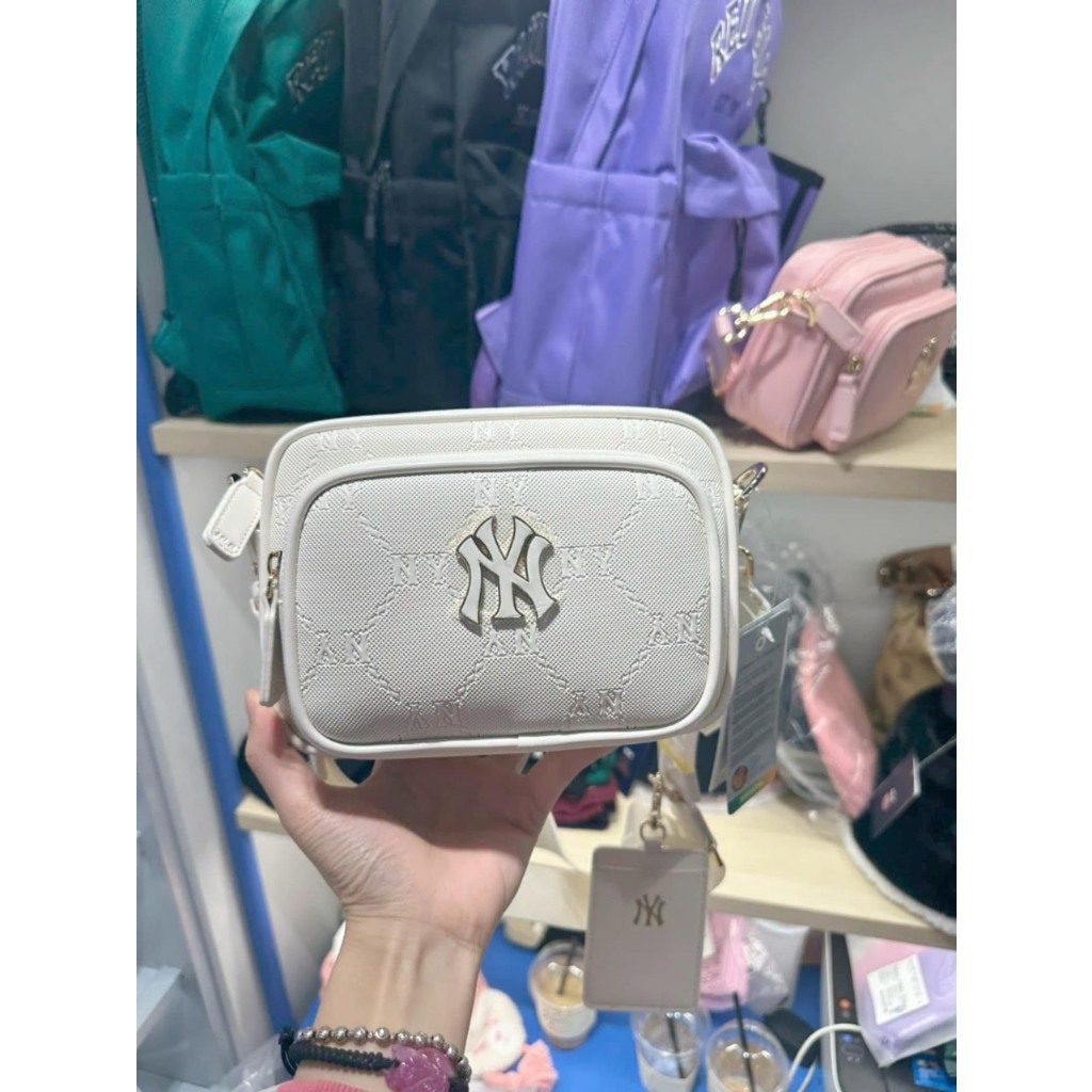 Túi đeo chéo MLB chữ NY dáng vuông dây đeo bản to hot-trend chính hãng sale