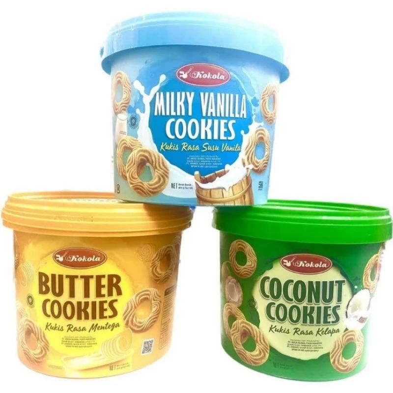 Bánh Quy nhiều vị Kokola Butter cookies /Coconut Cookies/Milky Vanilla Cookies 400g