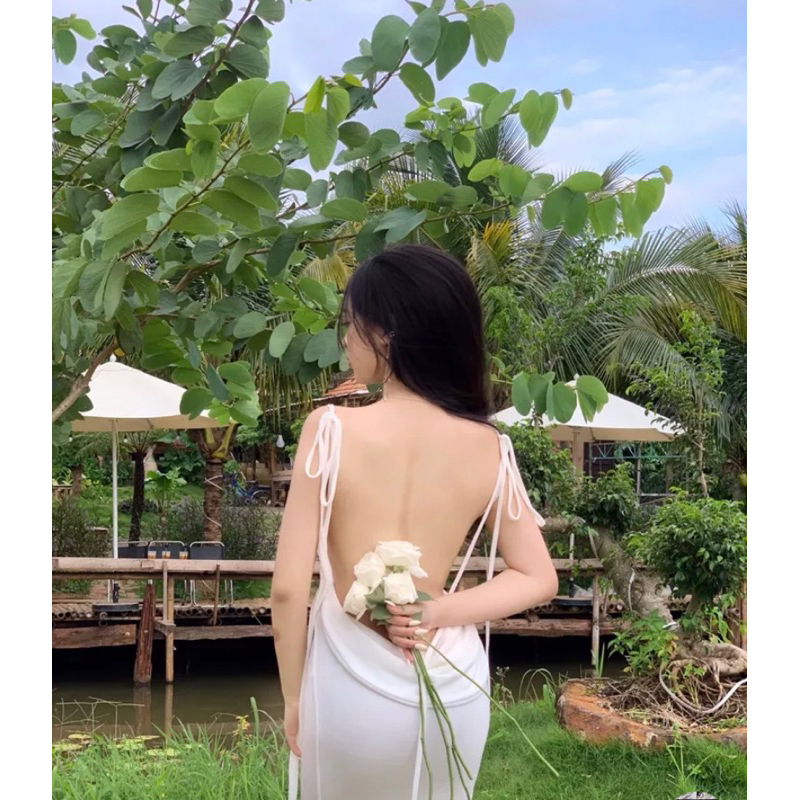 Váy Body dài đi biển khoét lưng sâu sexy