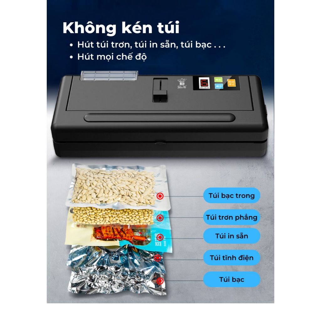 Máy Hút Chân Không Thực Phẩm P280 Không Kén Túi, Máy Hút Chân Không Gia Đình - Bảo Hành 12 Tháng - Lực Hút Mạnh