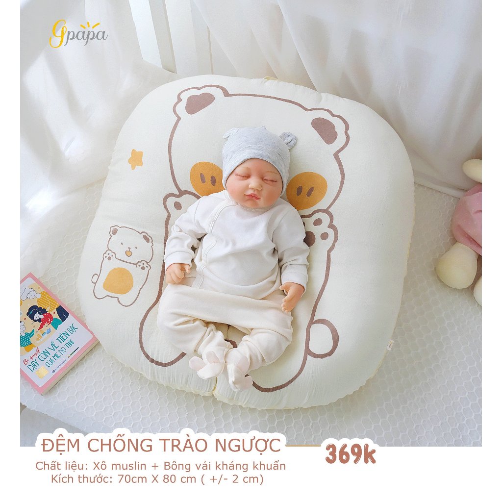 Đệm Chống Trào Ngược Cao Cấp Gpapa Chống Nôn Trớ, Ợ Hơi & Trào Ngược Dạ Dày Ở Trẻ Sơ Sinh