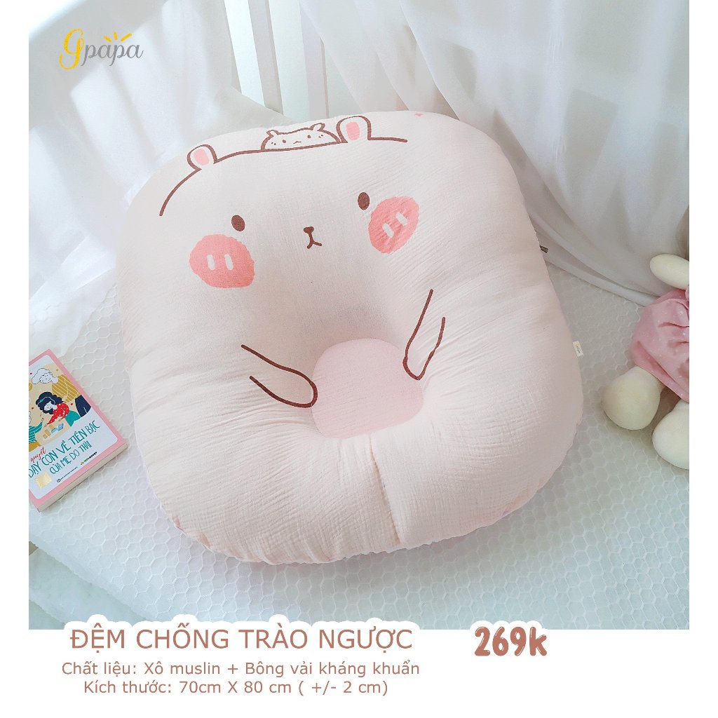 Đệm Chống Trào Ngược Cao Cấp Gpapa Chống Nôn Trớ, Ợ Hơi & Trào Ngược Dạ Dày Ở Trẻ Sơ Sinh