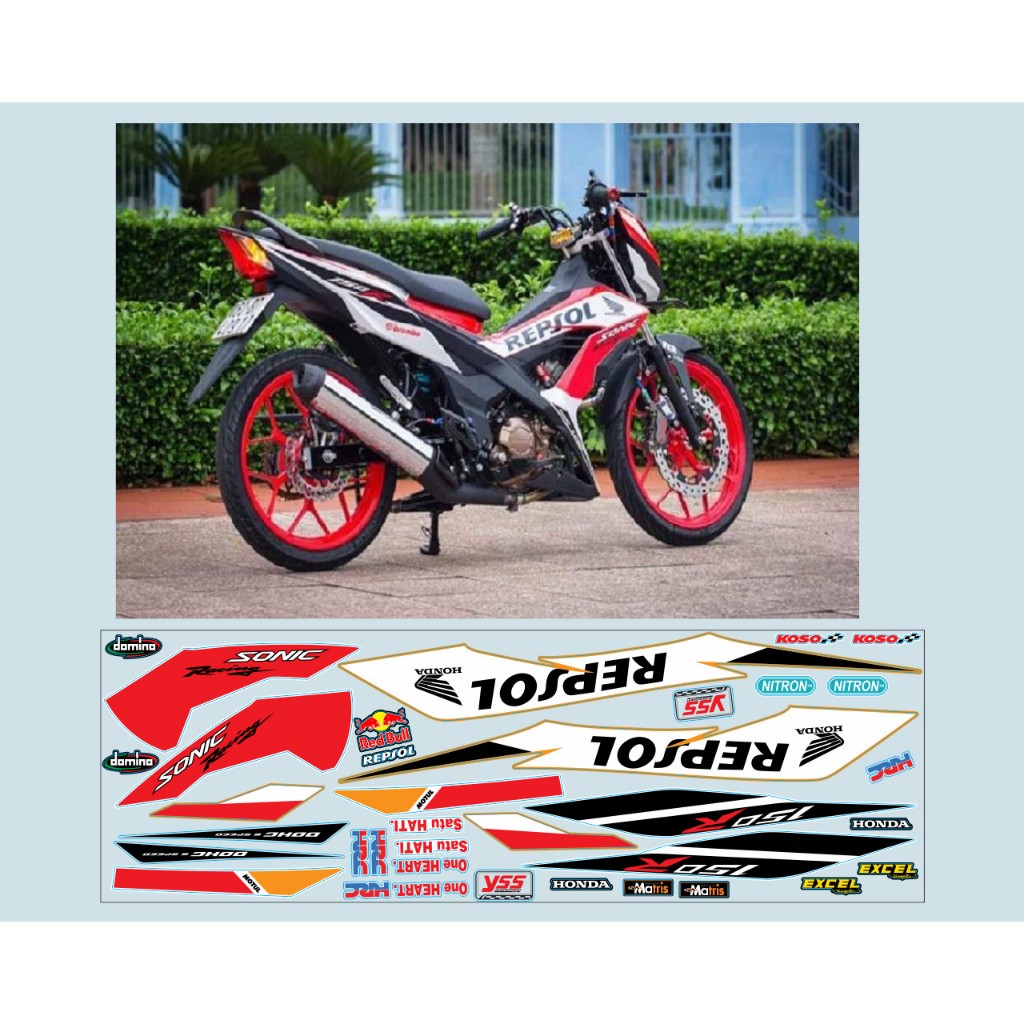 TEM XE SONIC REPSOL CAM TRẮNG ĐỎ 