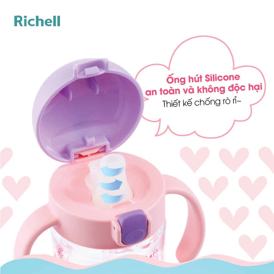Bình tập uống Richell 2in1 đầu mút