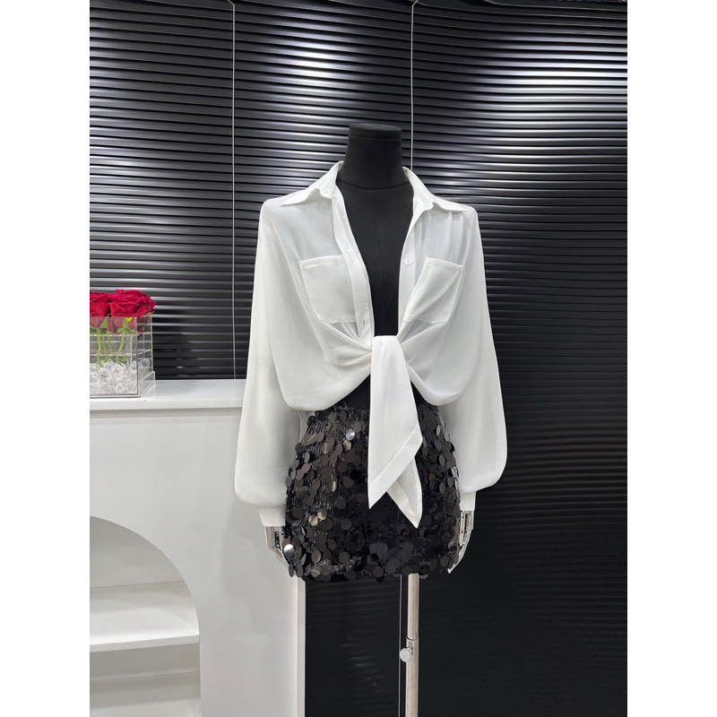 👚 SET ÁO SƠMI FORM RỘNG + CHÂN VÁY KIM SA