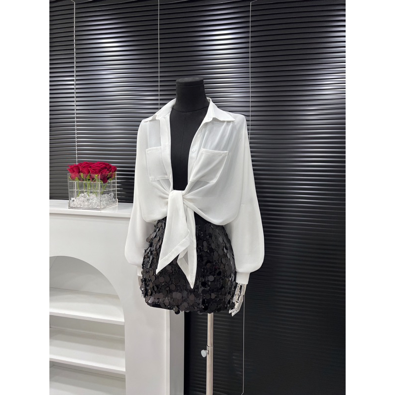 👚 SET ÁO SƠMI FORM RỘNG + CHÂN VÁY KIM SA