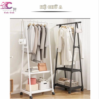 Kệ treo quần áo, giá treo đồ khung thép có bánh xe