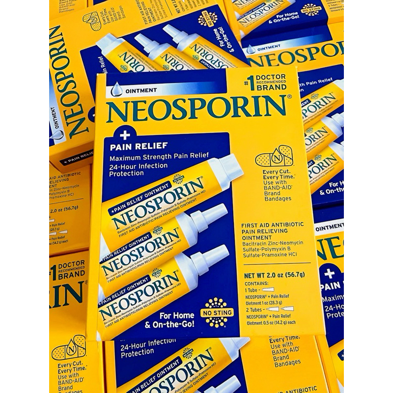 Neosporin lành vết thương hở, vết bỏng vết cắn Neosporin Pain Relief Ointment 56.7g Mỹ Date Mới Nhất