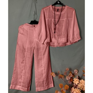 Bộ Đồ Nữ, Áo Dài, Quần Dài, Áo Cổ Tròn, Mã D3