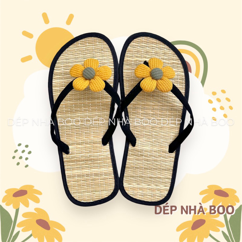 DÉP CHIẾU HOA VÀNG VINTAGE mang trong nhà,văn phòng,đi chơi - ẢNH THẬT