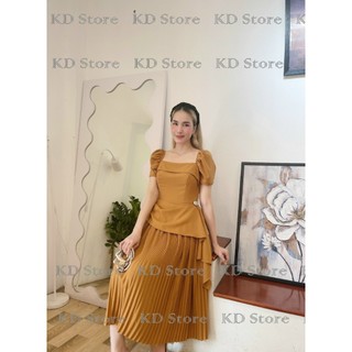 Váy peplum dập ly