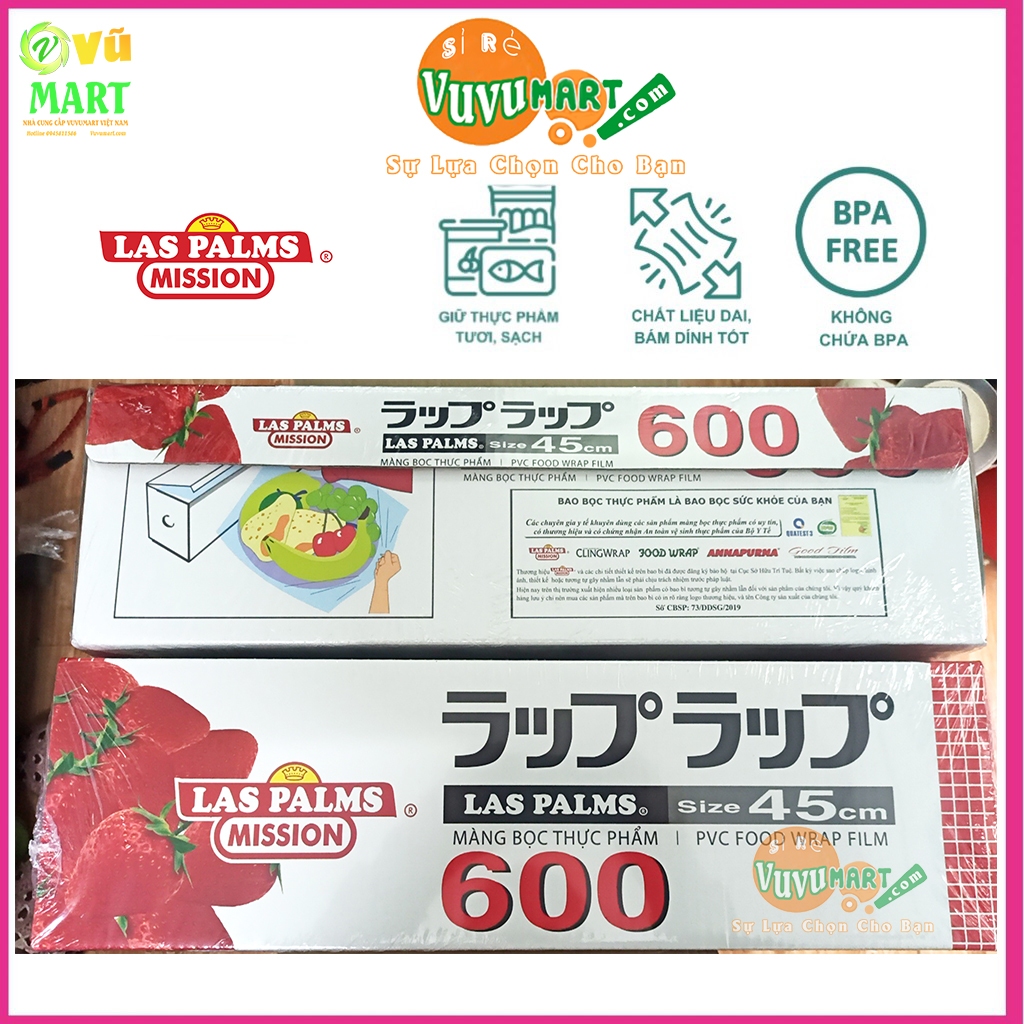 Sỉ Màng Bọc Thực Phẩm Loại To 600 Laspalms CHÍNH HÃNG XK Nhật: Co giãn, Bám dính - Sáng bóng, Đàn hồi