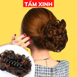  Kẹp búi tóc giả thời trang trung niên dùng đi chơi đi tiệc cô dâu - KẸP TÓC GIẢ 