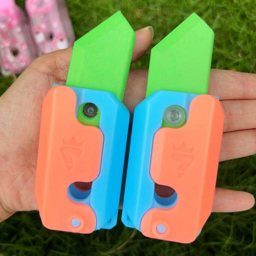 Dao vô tri 3D gấp gọn hình cà rốt phát sáng, đồ chơi giải tỏa căng thẳng stress