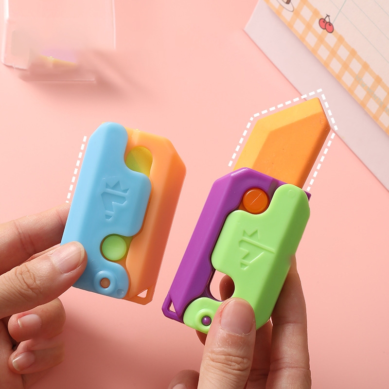 Dao vô tri 3D gấp gọn hình cà rốt phát sáng, đồ chơi giải tỏa căng thẳng stress