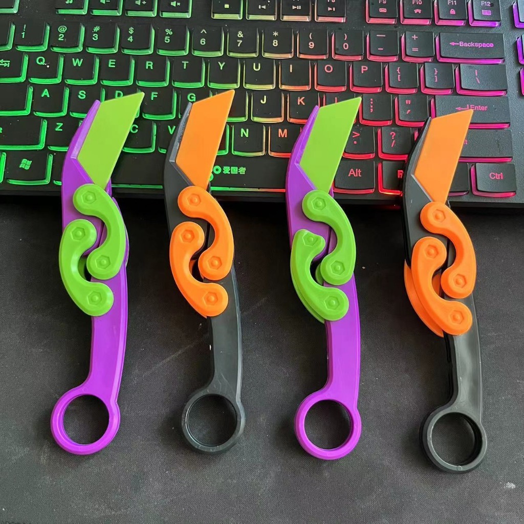 Dao vô tri 3D gấp gọn hình cà rốt phát sáng, đồ chơi giải tỏa căng thẳng stress