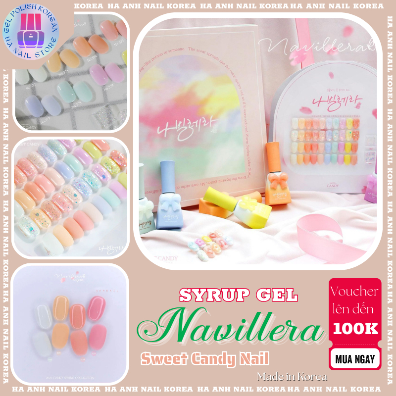 "Tách set Navillera Collection 12 Colors - Sweet Candy": Sơn gel Thạch Hàn quốc Chọn 1 trong set 12 màu thạch