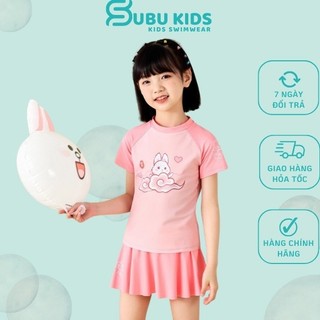 Đồ bơi bé gái dạng váy màu hồng phấn dễ thương YUKE cao cấp size đến 43kg