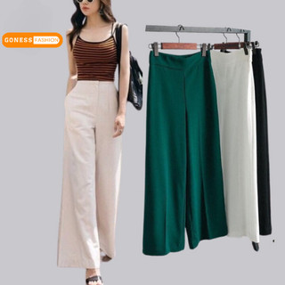 Quần suông Culottes dài Goness ống rộng khoá sườn chất vải cao cấp nhiều màu thời trang