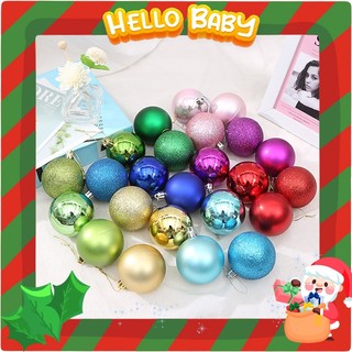 Hộp 6 quả châu trang trí Noel, trang trí cây thông (4cm-6cm-8cm)