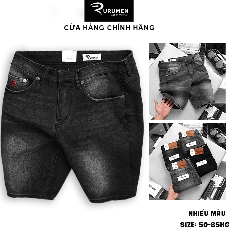Quần Short Jean Nam RURUMEN Quần Đùi Jeans Short VNXK