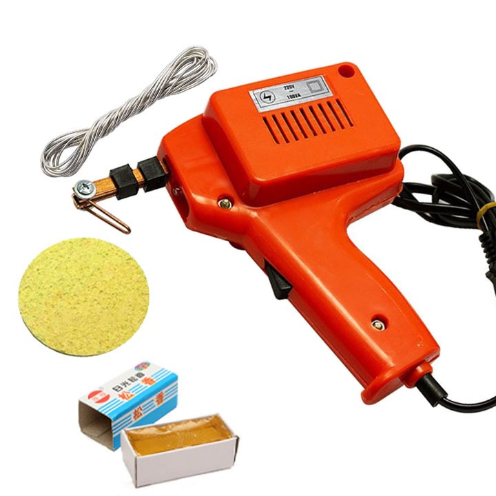 Combo Bộ Máy Hàn Xung 220V 100W (Gồm 1 Máy Hàn Xung, 1 Túi Thiếc Ashahi Nhỏ,1 Bọt Biển Tròn,5 Mũi Hà