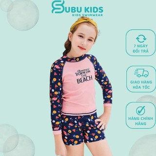 Đồ bơi bé gái dài tay kín đáo BEACH, đồ bơi cho bé gái size đại từ 27-41kg