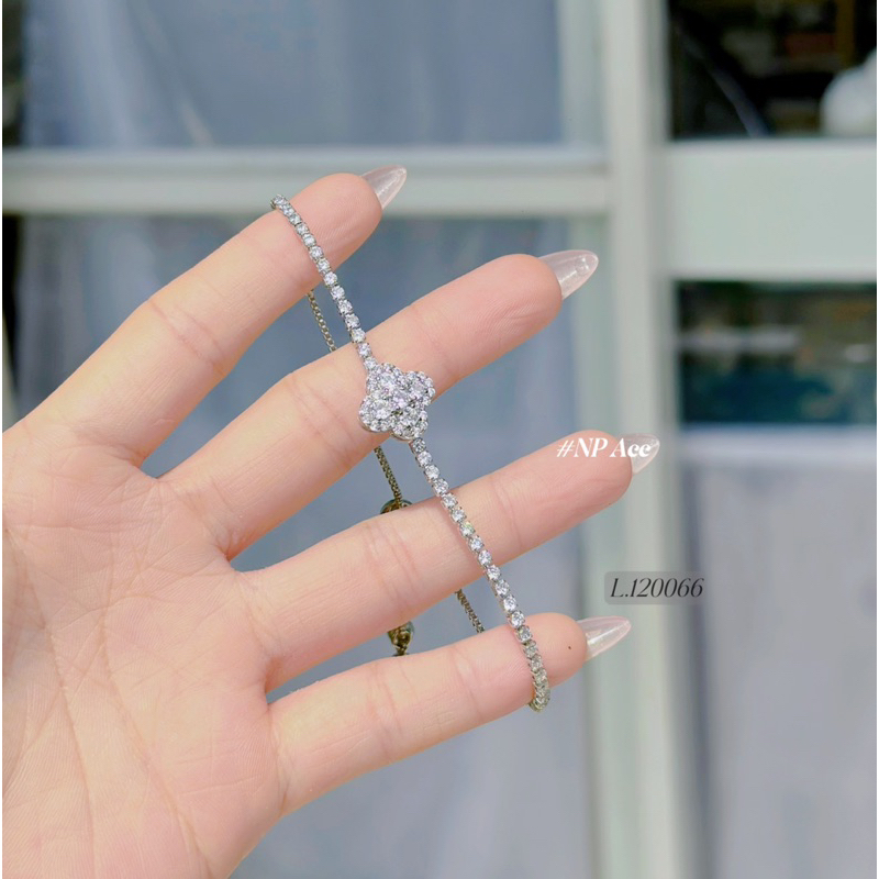 Lắc tay dây rút hoa đá cao cấp