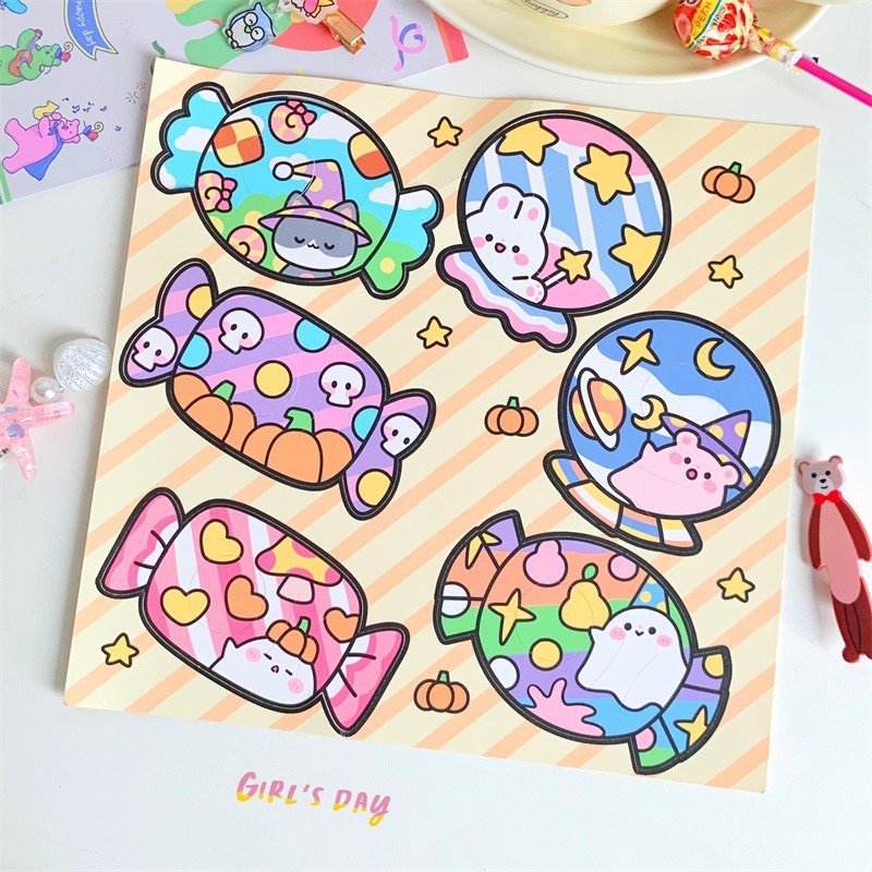 Set Thẻ Giấy Gắn Kẹo Mút Quà Tặng Sinh Nhật Giáng Sinh Dễ Thương