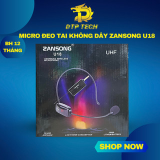 Micro đeo tai không dây Zansong U18 Micro trợ giảng, hút âm, Khoảng cách thu sóng xa 30m
